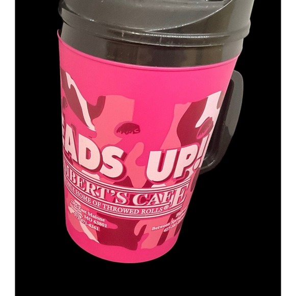 Head's Up LAMBERT'S CAFE Home of Throwed Rolls Pink 32 oz Thermo -Serve - Picture 2 of 6